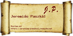 Jeremiás Paszkál névjegykártya