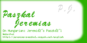 paszkal jeremias business card
